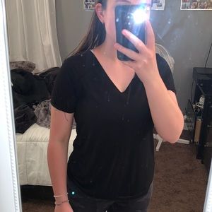 black vneck tee